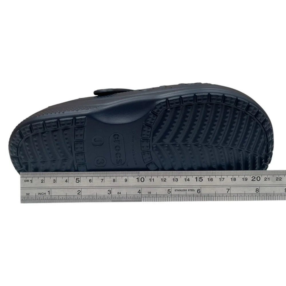 Crocs Youth Boy's Lined Slip-on Clogs Size 3 Navy‎ Blue Lightweight Cozy & Comfy